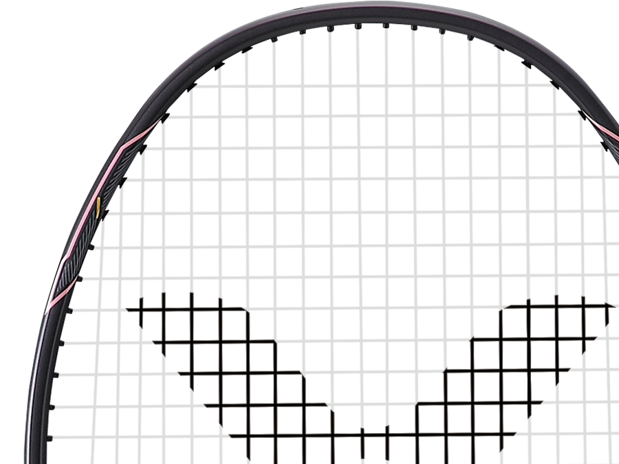 Gros plan sur la tête de raquette et le profil Power Box de la Victor Thruster K 1H H