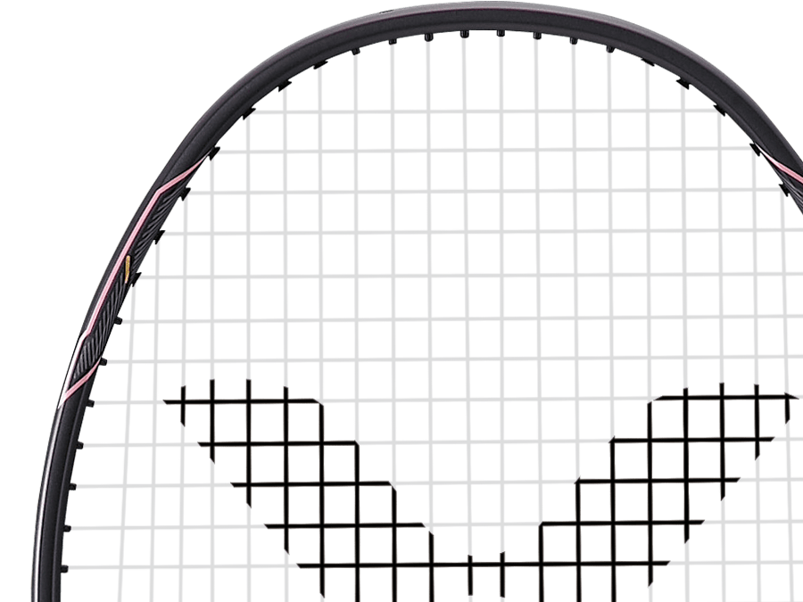 Gros plan sur la tête de raquette et le profil Power Box de la Victor Thruster K 1H H