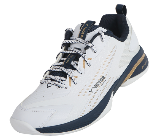 Vue de dessus de la chaussure Victor A970TD AX mettant en avant le double mesh respirant et le chaussant U-Shape.