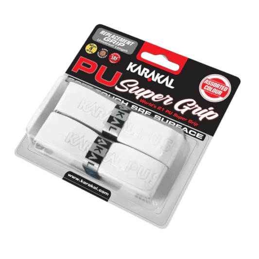 Emballage du pack de 2 grips de remplacement Karakal PU Super Grip.