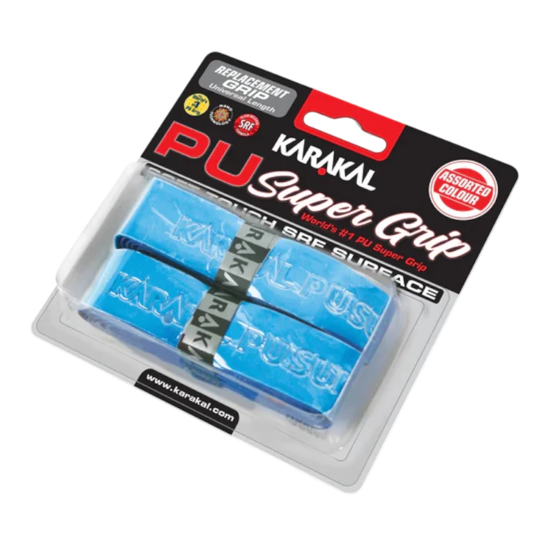 Emballage du pack de 2 grips de remplacement Karakal PU Super Grip.