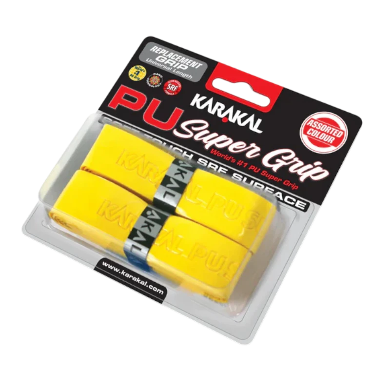 Emballage du pack de 2 grips de remplacement Karakal PU Super Grip.