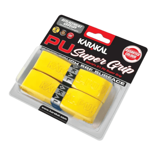 Emballage du pack de 2 grips de remplacement Karakal PU Super Grip.