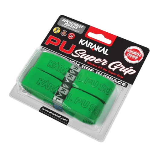 Emballage du pack de 2 grips de remplacement Karakal PU Super Grip.