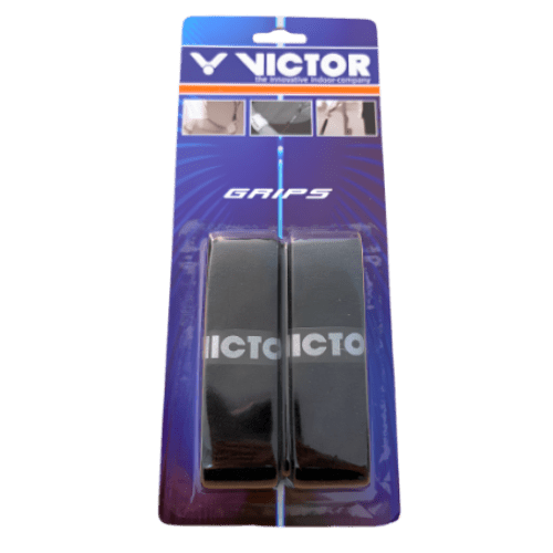 Lot de 2 grips éponge pour manche de raquette de badminton Victor Froteegrip avec bande adhésive de fixation.
