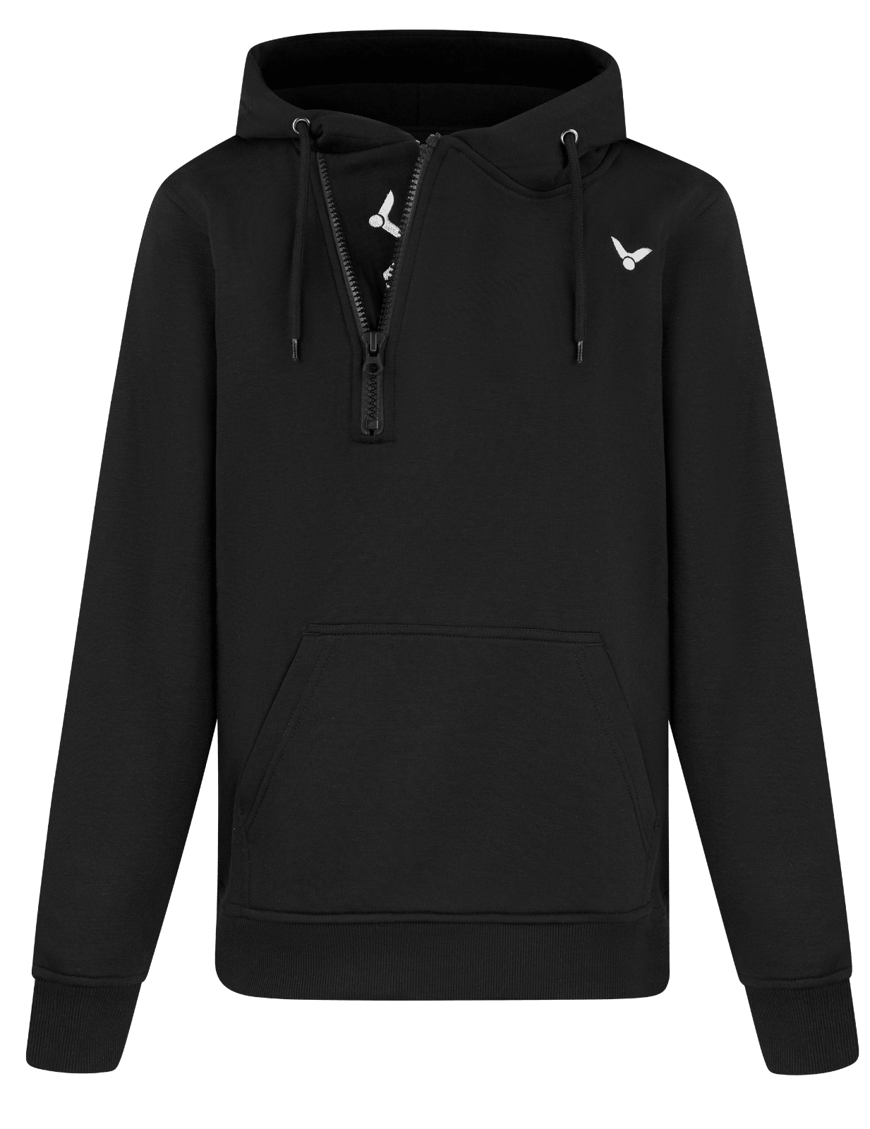 Sweat Victor V-23400 noir zippé pour le badminton, confortable et respirant