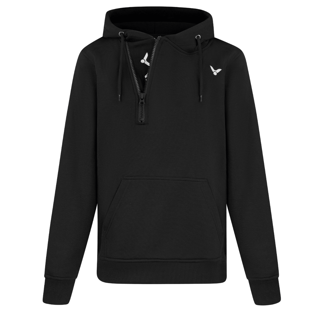 Sweat Victor V-23400 noir zippé pour le badminton, confortable et respirant