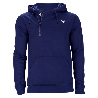 Sweat Victor V-03400B bleu zippé pour le badminton, confortable et respirant