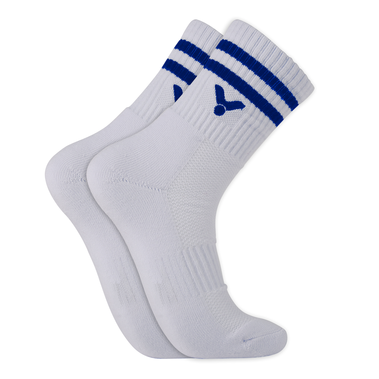 Paire de chaussettes de sport de badminton Victor SK09 avec logo de la marque et renforts au talon.