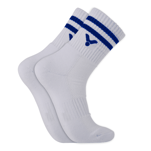 Paire de chaussettes de sport de badminton Victor SK09 avec logo de la marque et renforts au talon.