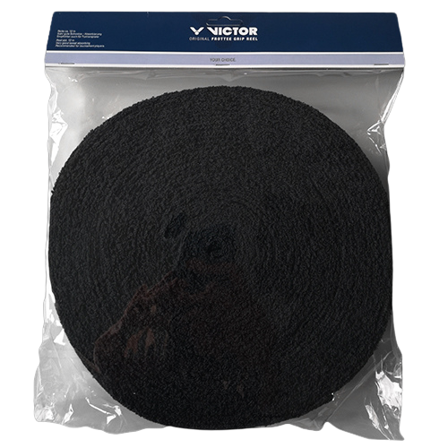 Rouleau de grip éponge Victor Frottee Noir pour raquette de badminton.