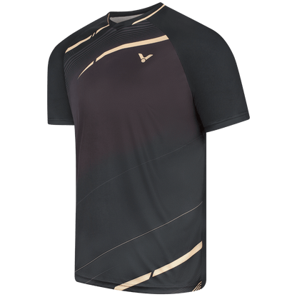 T-shirt homme Victor T-63102 C vue de côté, textile respirant badminton, coupe ergonomique sportive