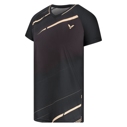 T-shirt femme Victor T-64102 C vue de côté, tenue badminton respirante, coupe féminine sportive et légère